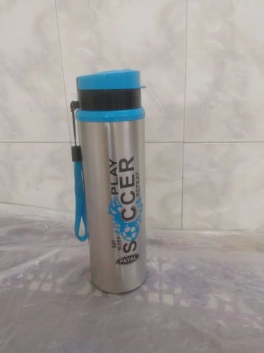 Printed Stainless Steel Water Bottle, Color : Silver