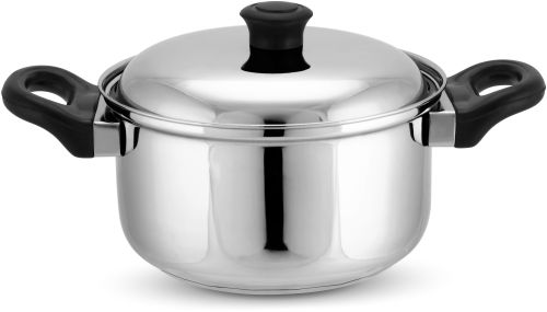 Polished Steel Induction Bottom Cooking Pot, Color : Shiny-silver
