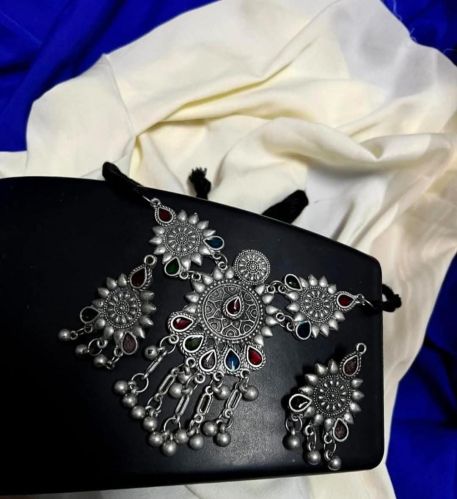 Oxidized Necklace, Color : Sliver