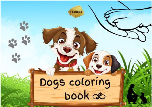 Dogs Coloring Book, Cover Material : Paper