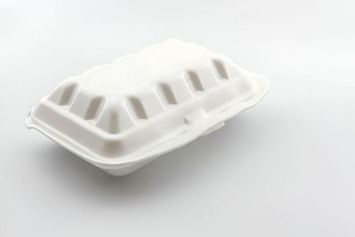 NEO CANE Bagasse Clamshell Food Container, Color : White Multisizes