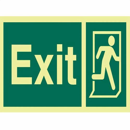 Plastic Exit Sign Boards, Color : Green Multisizes for Industrial Use