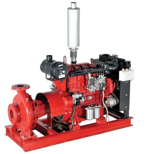 Pain Coated MildSteel Fire Pump System, Color : Red for Industrial Use