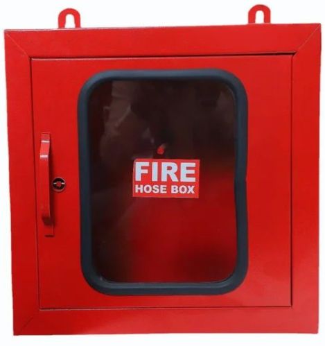 Mild Steel Single Fire Hose Box, Color : Red