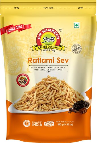 Gram Flour Ratlami Sev, Packaging Type : Plastic Pouch