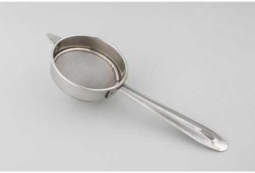 Polished stainless steel tea strainer, Shape : Round