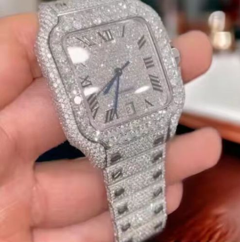 Luxury Fancy Iced Out Moissanite Hip Hop Watch