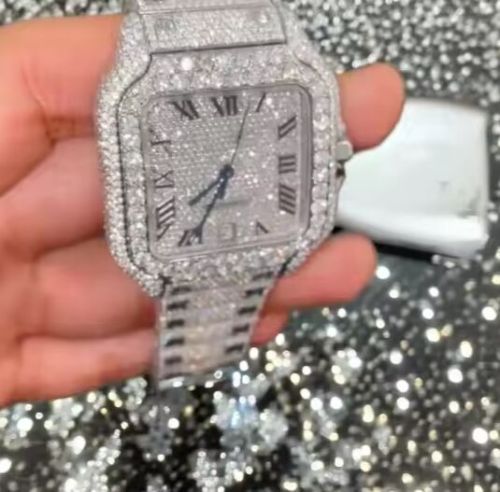 Mens Exclusive Moissanite Diamond Iced Out Hip Hop Quartz Watch