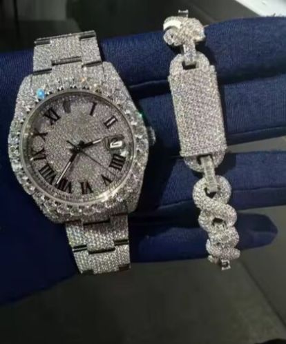 Mens High-Quality Luxury Moissanite Diamond Iced Out Hip Hop Quartz Watch