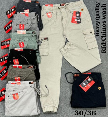 Plain Cotton Cargo Pants Casual Wear, Packaging Type : Black