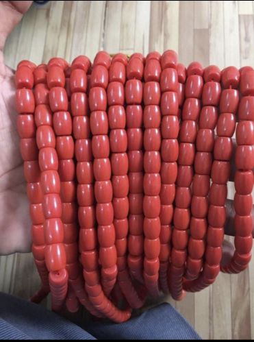 Plain Glossy Gemstone Coral Beads, Color : Red, Purity : 99%