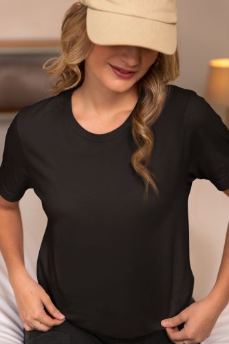 Fashion Continental Round Neck Collar Plain Cotton Tshirt M