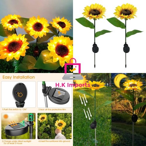ABS Plastic Sunflower Garden Solar Light Multisizes