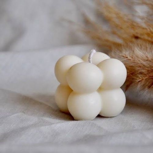 Soy Wax Polished Mini Bubble Candle 35grms, Packaging Type : White