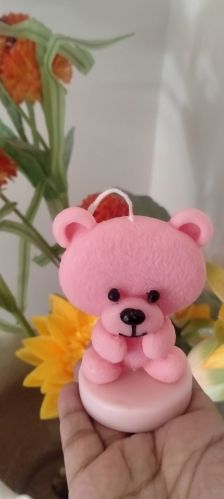 Glossy Soy wax Birthday Candles, Shape : Tebby bear