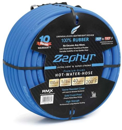 Zephyr Rubber Hot-N-Cold Water / Garden Hose 16mm X 30m Without Fittings (ZW1630WF)