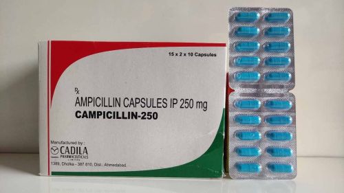 Ampicillin 250mg Capsules, Color : White, .