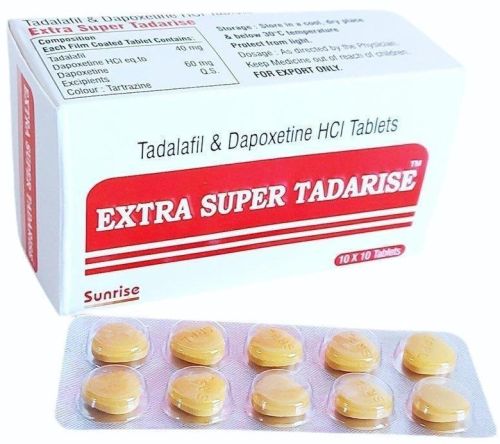 Extra Super Tadarise 100mg, Color : .., Dosage Form : Tablets
