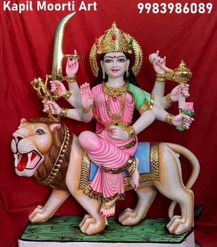 Marble Durga Mata Moorti For Home & Temple