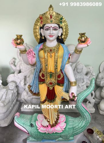 Marble Ganga Mata Moorti For Home & Temple