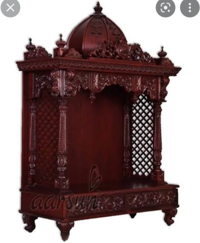 Polished Wooden Mandir, Color : Brown, Creamy, Light Brown