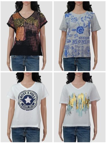 W13122 Ladies Crew Neck Printed T-Shirts