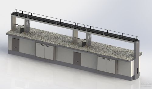 Color Coated Metal Physics Laboratory Table, Shape : Rectangular