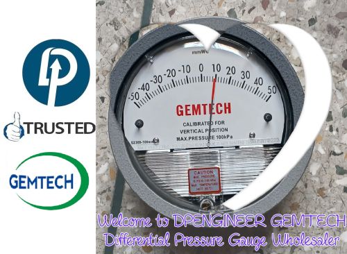 Aluminium Gemtech Analog Differential Pressure Gauges, Color : Black