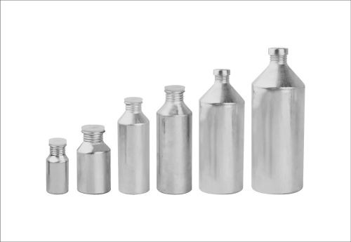 Aluminum Threaded Bottles, Color : Metallic Grey