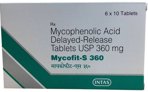Mycophenolic Acid 360 Mg Tablet, Packaging Type : Box
