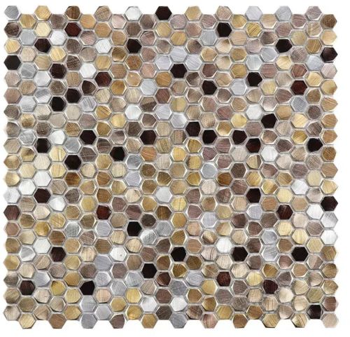 Solid Aluminium Mix Color Metal Mosaic Tiles