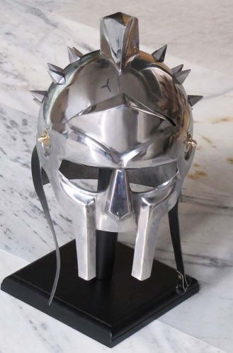 Polished Metal Gladiator Helmet, Color : Silver for Safety Use