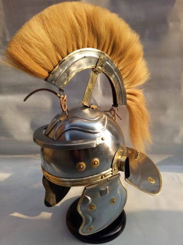 Polished Brass Roman Helmet, Color : Silver for Safety Use