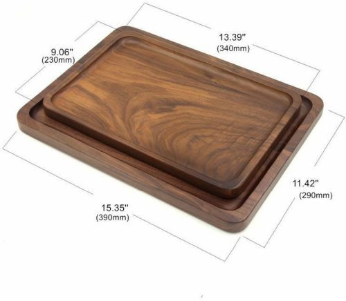 AICRAFTS Polished Wooden Hand Painted Serving Tray Set, Length : 16