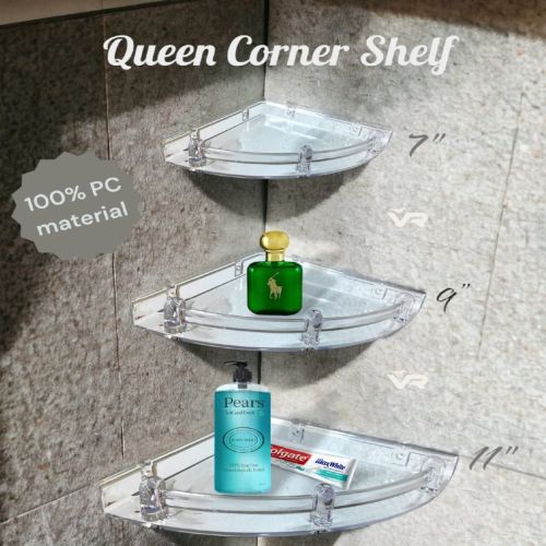 Polycarbonate Queen Bathroom Corner Shelf 7, 9 & 11 Inch