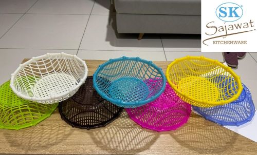 Polished Plastic Fruit Basket, Shape : Round