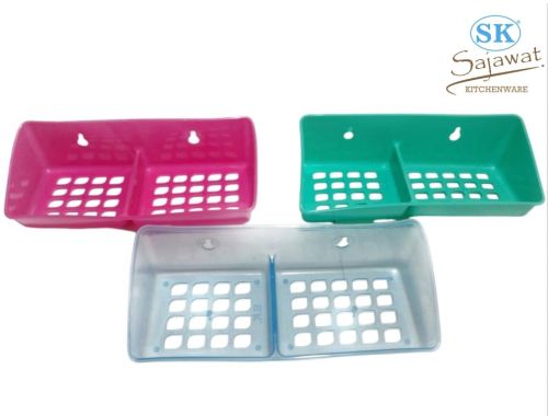 Plain Plastic Wall Mounted Double Soap Case Standard for Bathroom