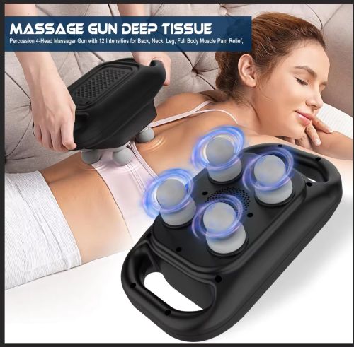 Tallin Sales 4 Head Back Massager, Color : Black & White