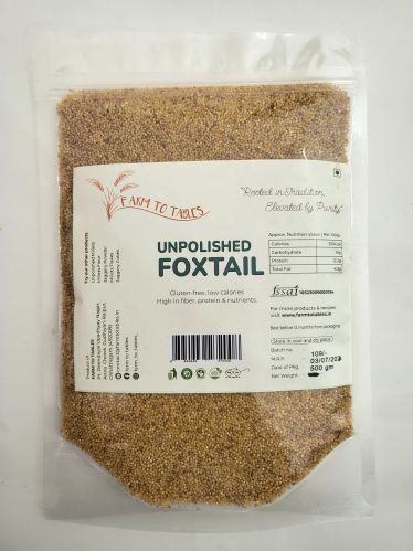 Organic Unpolished Foxtail Millet, Color : Creamy-yellow