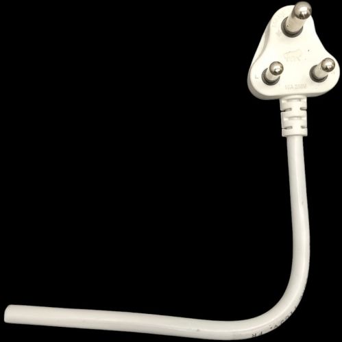 16A 3 Pin Top Wire, Color : White, Conductor Material : Copper