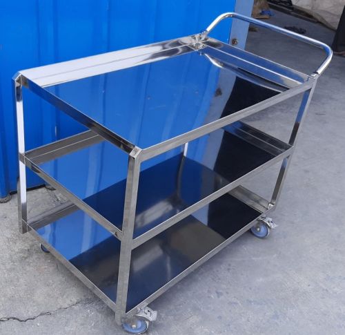 Polished Stainless Steel Material Transfer Trolley for Pharmaceutical