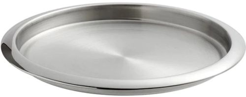 Polished Plain 35 Cm Stainless Steel Round Tray, Color : Silver