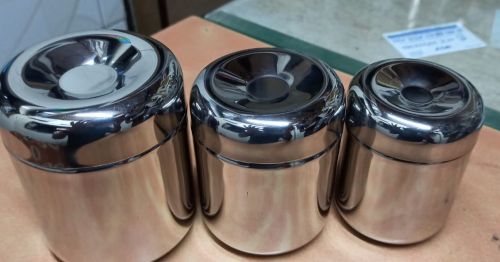 Plain Polished Apple Stainless Steel Canister, Color : Silvet