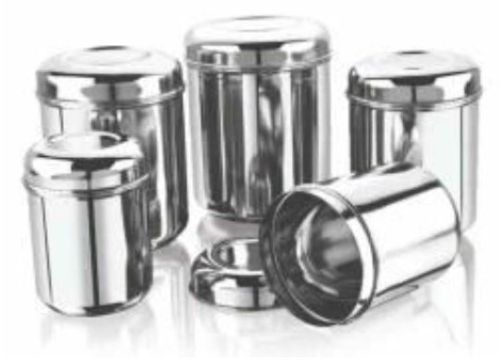 Polished Stainless Steel Classic Canister, Color : Silver