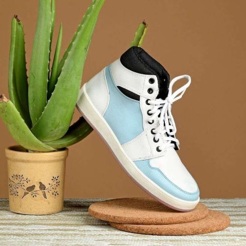 Men Light Blue White Casual Shoes, Gender : Male