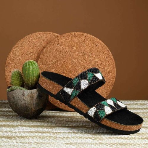 Multi Color Women Slip on Flat Sandals