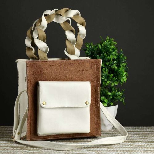 Plain Top Women Handbags, Color : Brown, Closure Type : Zipper