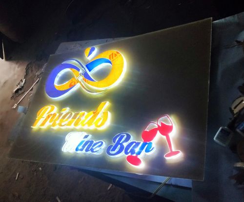 LED Acrylic Shopping Mall Sign Boards, Shape : Rectangular