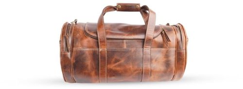 Plain Leather Duffle Bag, Color : Brown