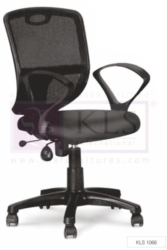 Polished Metal KLS 1066 Mesh Chair, Color : Black Standard Modern